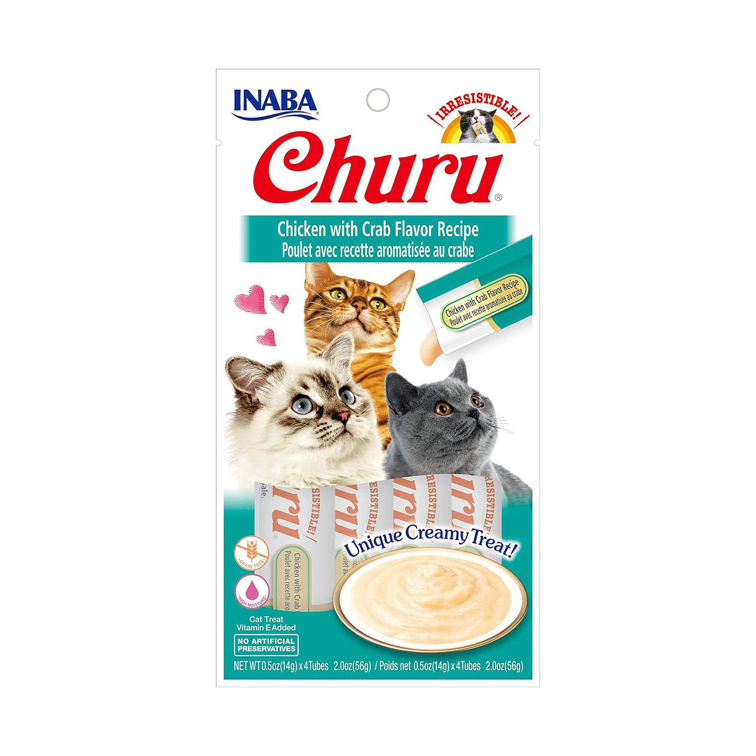 INABA Churu Cat Treats Chicken & Crab Flavor 56gm