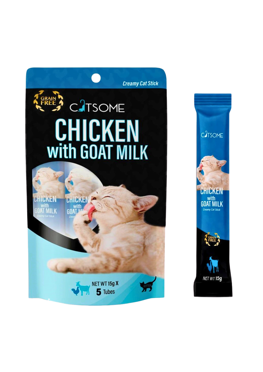 Catsome chicken with goat milk creamy treats