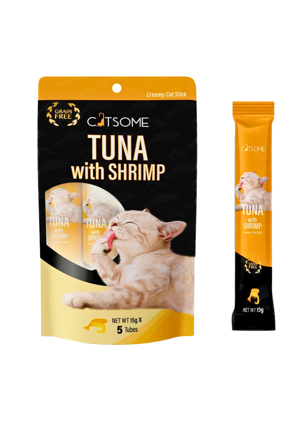 Cat some tuna with shrimp creamy treats